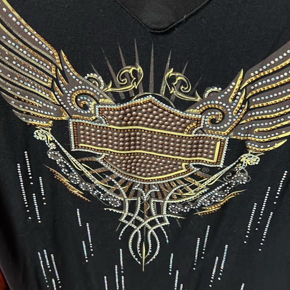 Rhinestone Harley Davidson Tank with sheet back - Picture 6 of 7